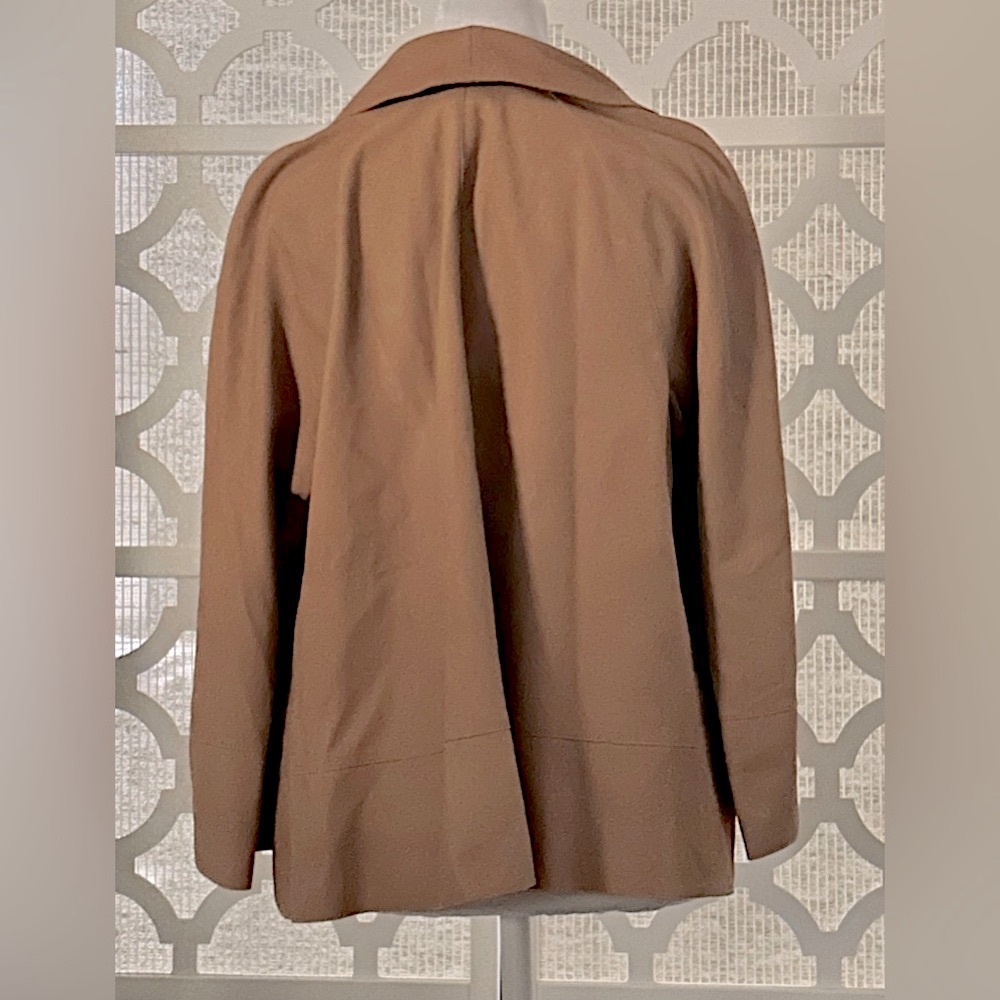 Suede Cardigan Open Jacket Doncaster Tan Leather Blazer Size 10 Vintage Brown - Picture 4 of 10